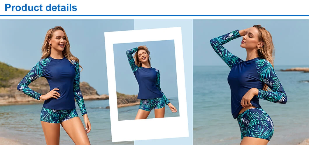 Hot Selling Latest Womens Athletic Shirt OEM Logo Design Custom Sublimation Rash Guard Bathing Suit