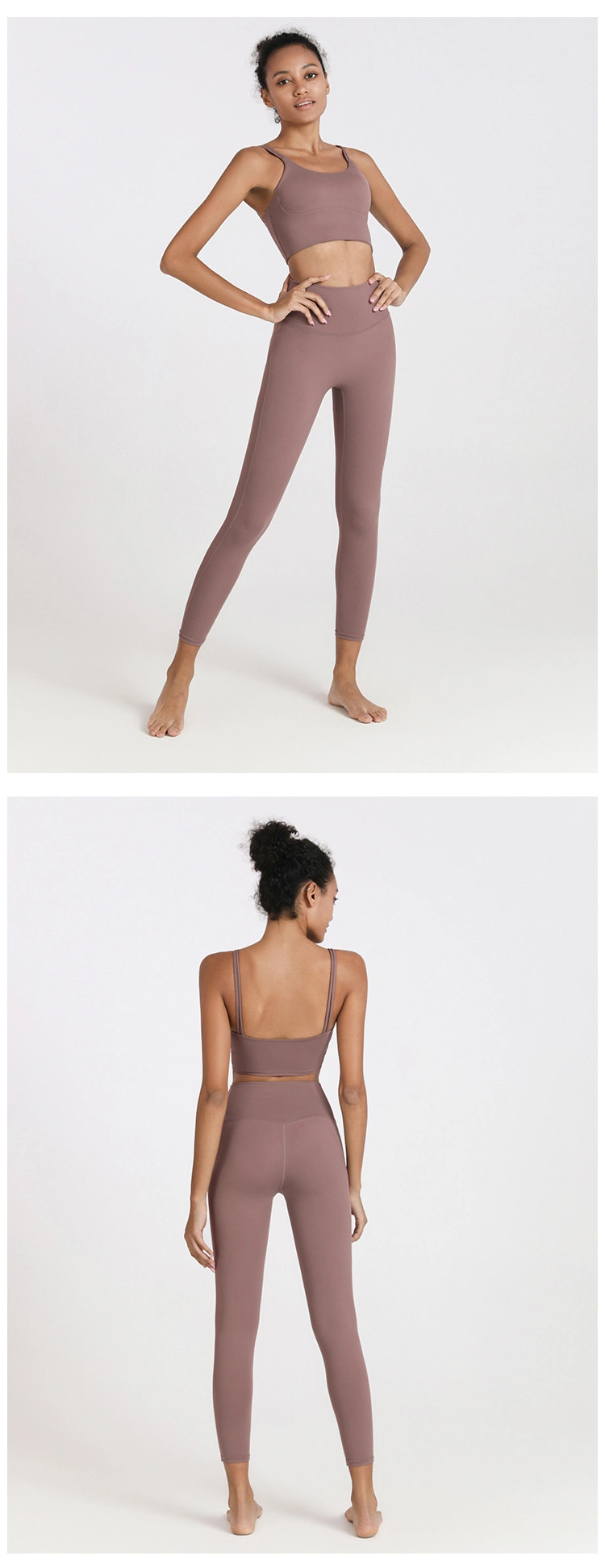 New Skinny Belt Sports Underwear Women′s Solid Color Nude Shock Proof Yoga Bra Vest Women′s Fitness Underwear