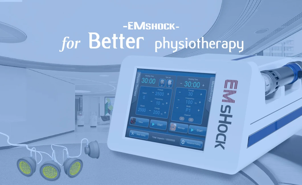 Newest EMS Muscle Stimulation+Electromagnetic Shockwave Treatment Therapy Machine