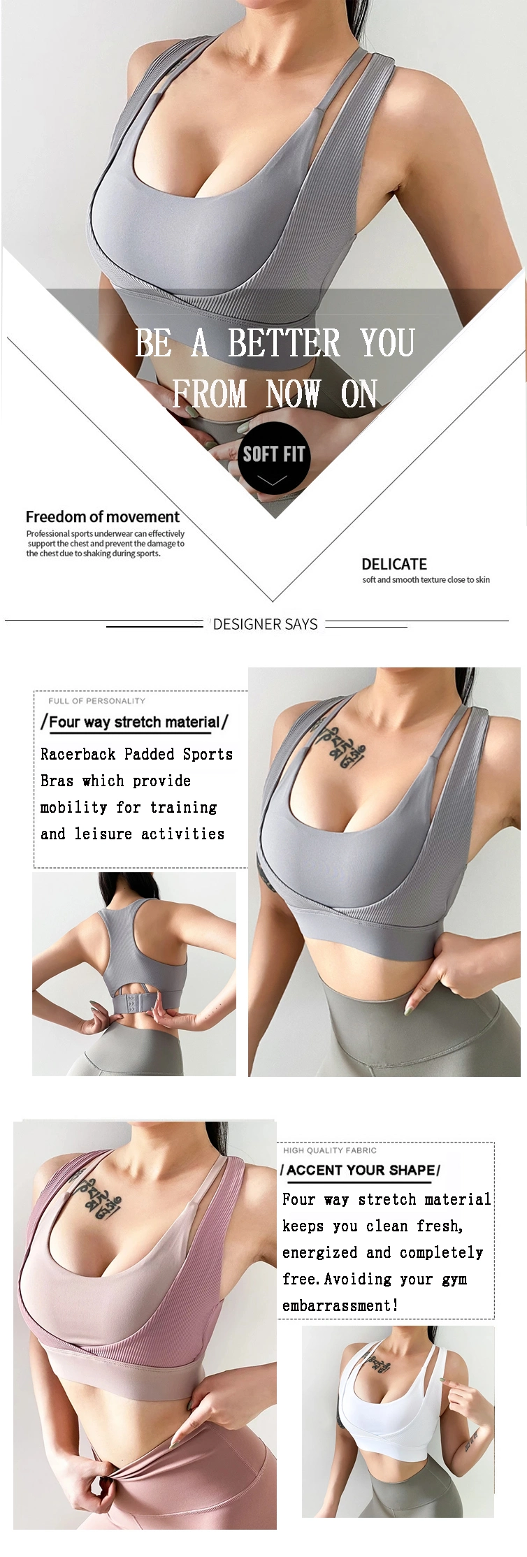 Fake 2 PC Women Adjustable Sports Bra Sexy Back Yoga Tops Women Running Bra Gym Shockproof Gather Fitness Exercise Bra Underwear