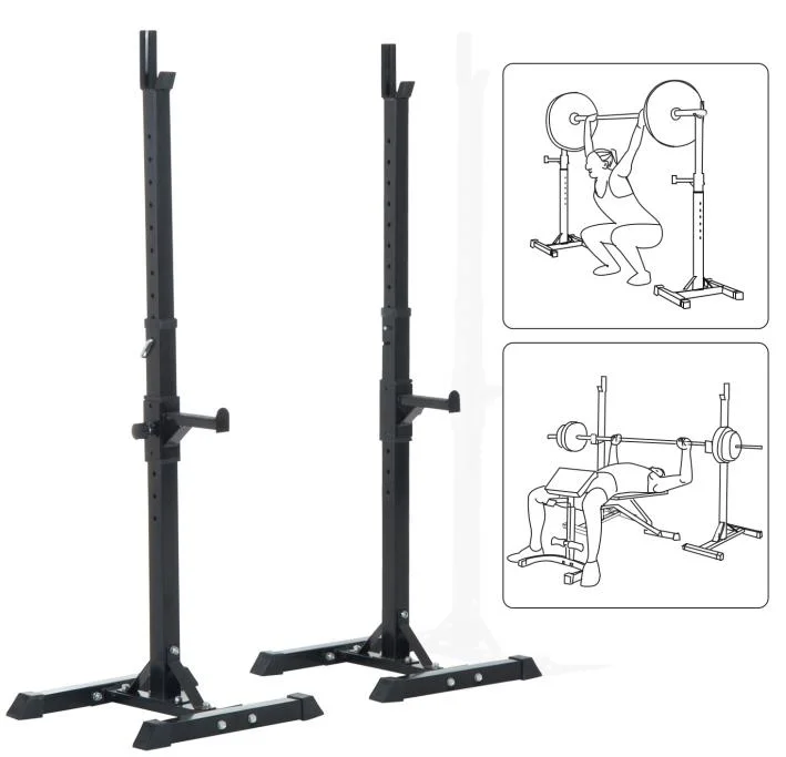Heavy Duty Weights Bar Barbell Squat Stand Stands Barbell Rack Spotter Gym Fitness Power Rack Holder Bench