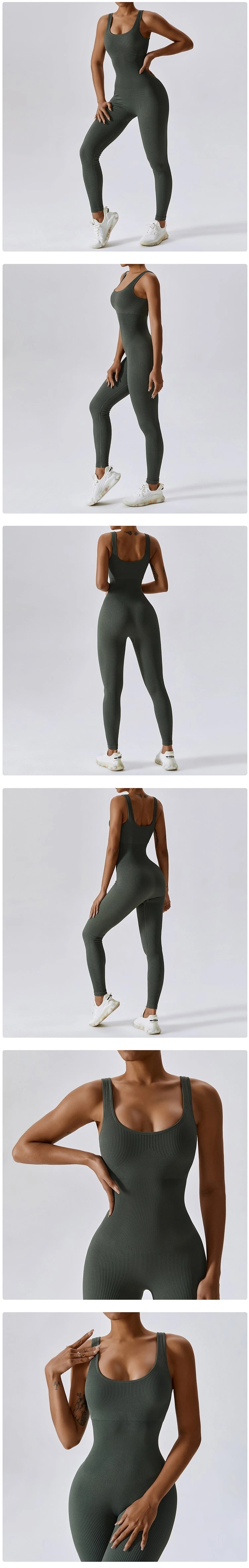 Clt6848 Spring European-American Seamless One-Piece Yoga Suit Dance Tight Fit Exercise Stretch Bodysuit
