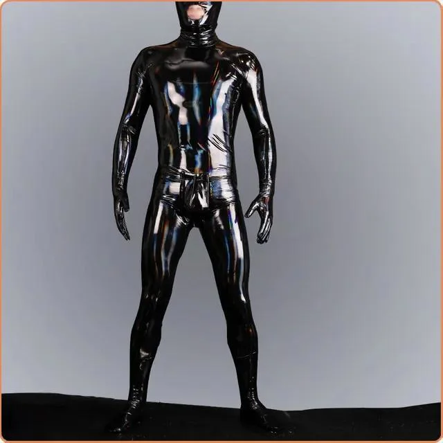 Mog Bdsm Bondage Latex Ammonia Maid Laser Mirror Shiny Leather All-Inclusive Bodysuit