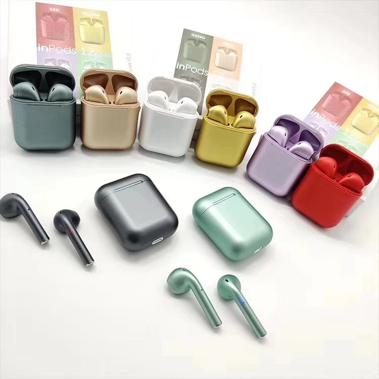 Wireless Bluetooth Inpods 12 PRO I12 Metallic Color Finished Tws Earphones for Mobile Phones