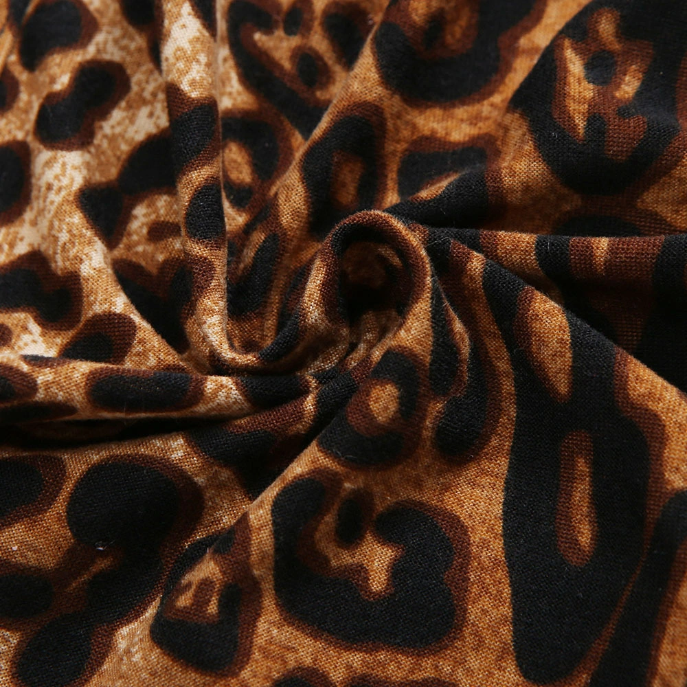 Summer Women′s Leopard Print Back Hollowed-out Halter Sexy Lingerie Bodysuit