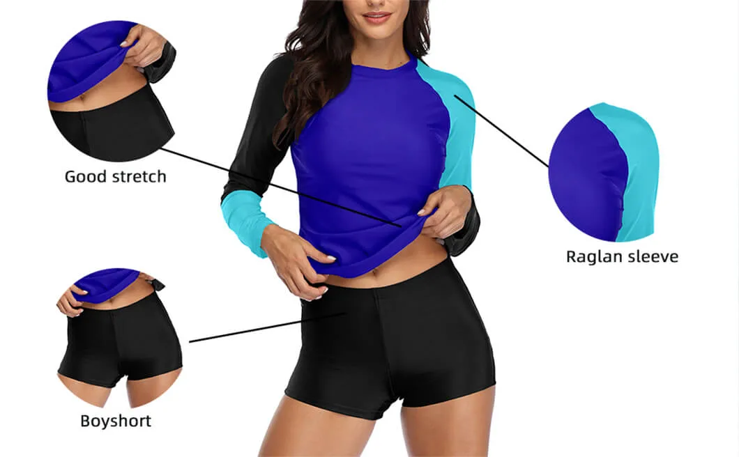 Hot Selling Latest Womens Athletic Shirt OEM Logo Design Custom Sublimation Rash Guard Bathing Suit